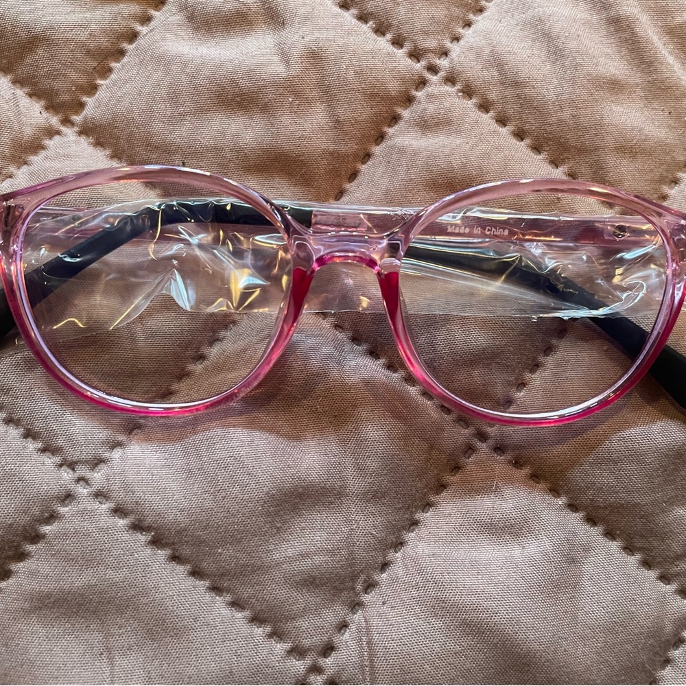 Kids Stylish Pink Round blue light Glasses 2 pack